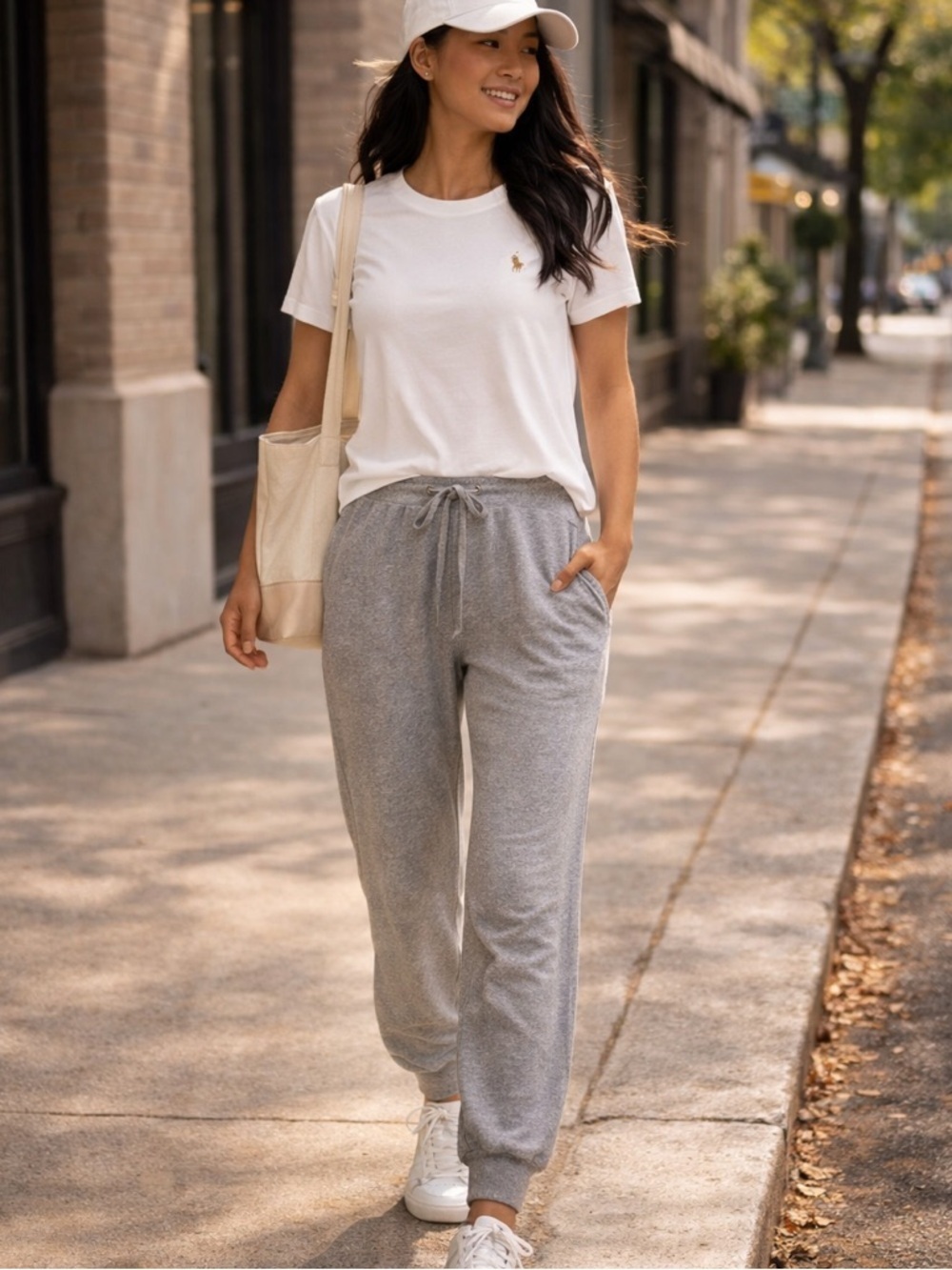 Ralph Lauren Light Gray Knit Drawstring Sweatpants Joggers Cuffed Casual Size M